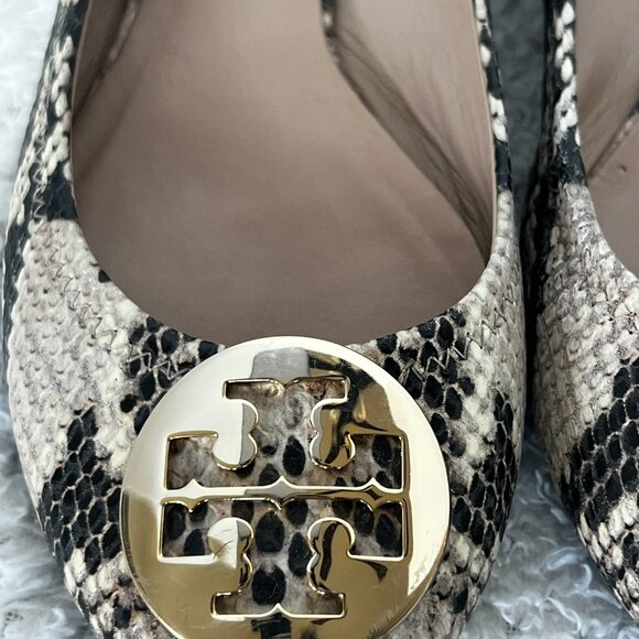 Tory Burch Python Snake Print Leather Reva Flats Womens Size 8 - Picture 7 of 7